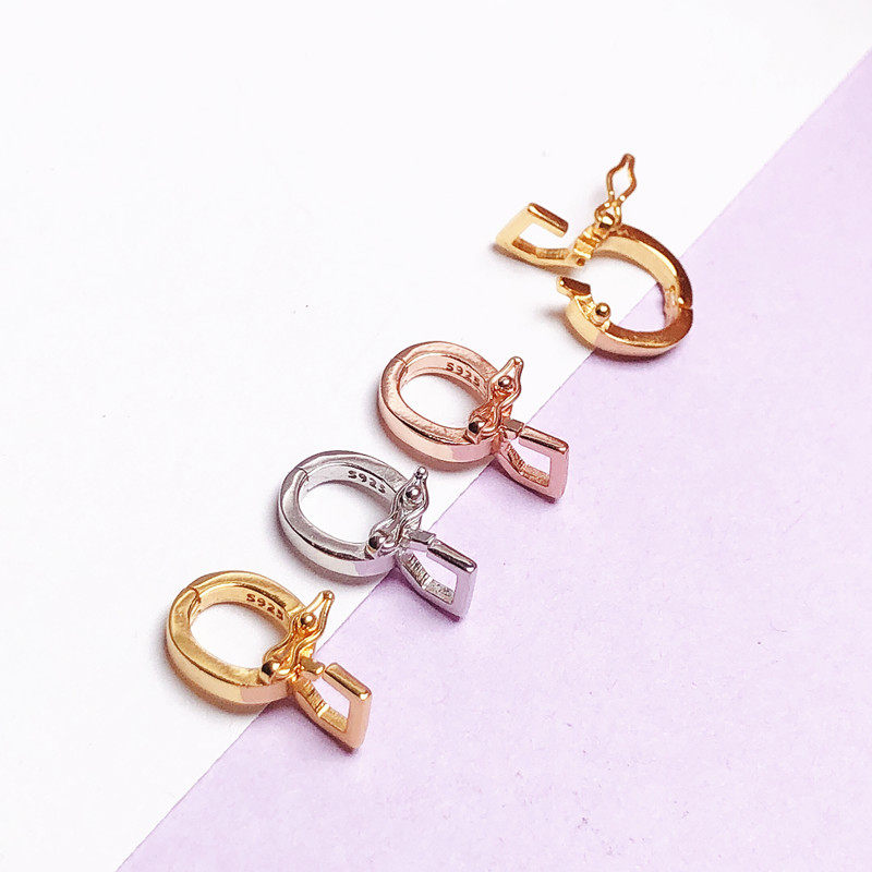 s925 Pure Silver Universal Buckle 100 Hitch Universal opening strap head DIY pearl Hand Condensed necklace Necklace Double Switch Buckle Bag