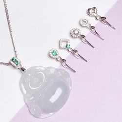 새로운 스타일 925 Sterling Silver Inlaid Jade 무료 배송 펜던트 버클