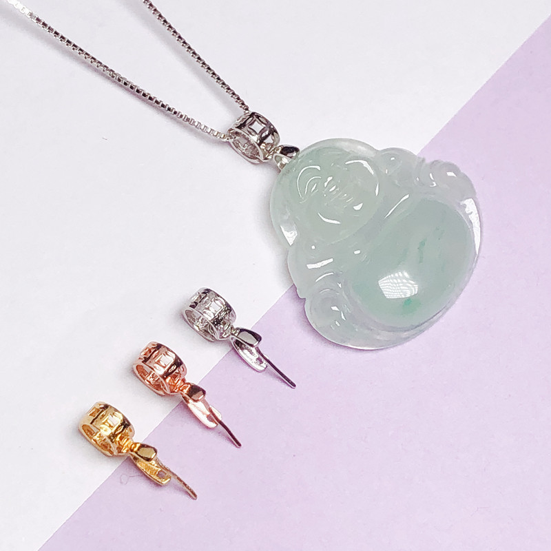 S925 Sterling Silver Necklace Clasp Unisex Connector Oblique Hole Jade Pendant Clasp Melon Seed Clasp Small Gold Buddha Clasp Silver Jewelry S925 Sterling Silver Necklace Clasp Unisex Connector Oblique Hole Jade Pendant Clasp Melon Seed Clasp Small Gold Buddha Clasp Silver Jewelry