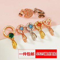 925 silver melon seed buckle Jade buckle Jade buckle Jade button gold platinum men and women hanging buckle