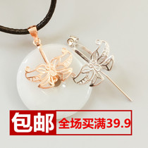 DIY silver jewelry safety buckle clip accessories S925 silver drop buckle buckle s925 silver safety buckle butterfly silver buckle