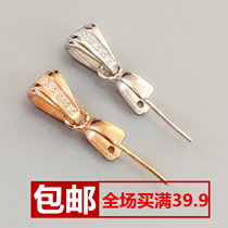 DIY silver accessories 925 pure silver buckle Crystal Jade Jade padded clasp Jade buckle Jade buckle safe buckle necklace