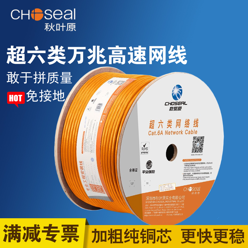 Autumn leaf original ultra six types of network cable double screen blinding CAT6A one thousand trillion high speed pure copper 305 m QS6169CT100S non