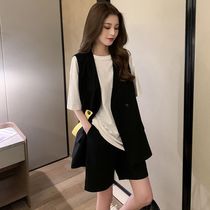 Big Code Women Dress 2022 Summer New Fat Mm Suit Shorts Fashion Broadlegged Pants Little Sub slim fit two sets