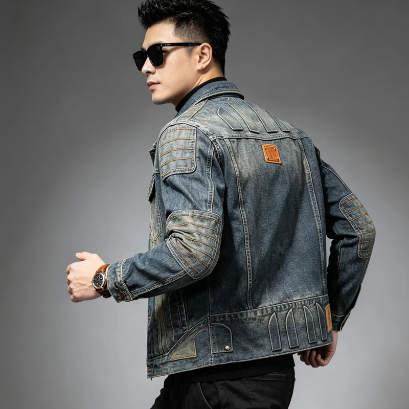 American Retro Denim Jacket for Men, Spring and Autumn Trendy Lapel Jacket, Casual Versatile Washed Denim Shirt, Stylish Top American Retro Denim Jacket for Men, Spring and Autumn Trendy Lapel Jacket, Casual Versatile Washed Denim Shirt, Stylish Top