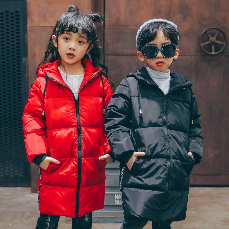 Children's down clothes for boys in the long version of the 2020 new girl long version of the female princess over the knee boy winter children's clothing for men