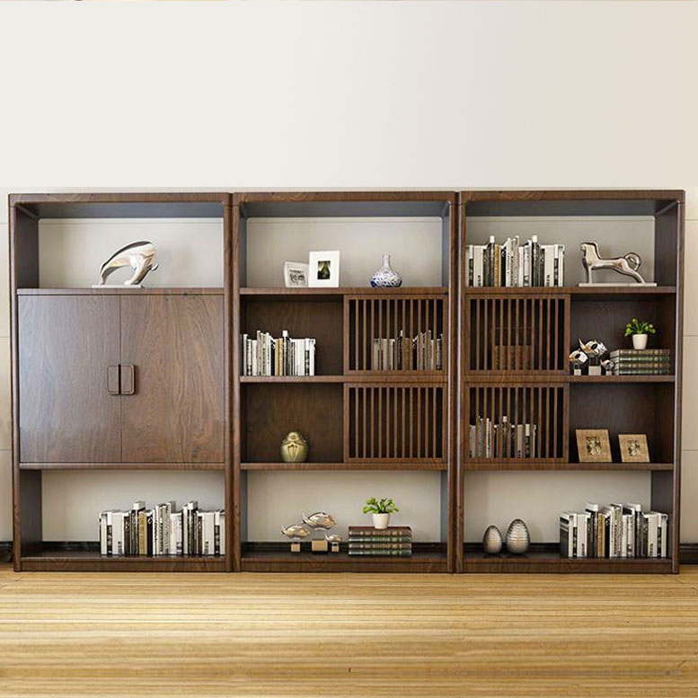 New Chinese bookcase combination modern Chinese locker office study all-solid wooden Zen bookshelf custom furniture