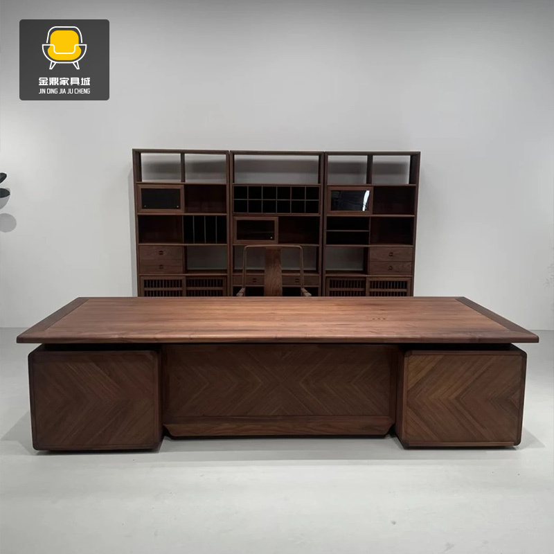 New Chinese-Style North American Black Walnut Solid Wood Executive Desk, Boss Desk, Simple Modern President Desk, Leadership Desk New Chinese-Style North American Black Walnut Solid Wood Executive Desk, Boss Desk, Simple Modern President Desk, Leadership Desk