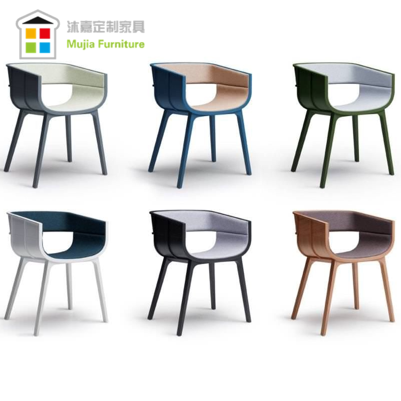 Maritime Armchair Nordic Solid Wood Casual Chair Small Household Dining Chair worn in a heart chair