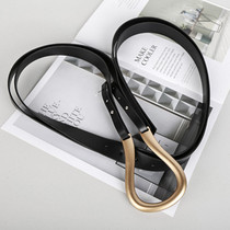 2020 autumn and winter new INS explosion-style double-layer metal arc buckle flow mustache long belt belt A2678