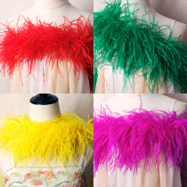 5 Layers Ostrich Fur Strips Color Plus Coarse Thickened Feather Strips Ttai Walk Show Latin Dance Dress Diy Decorative Accessories