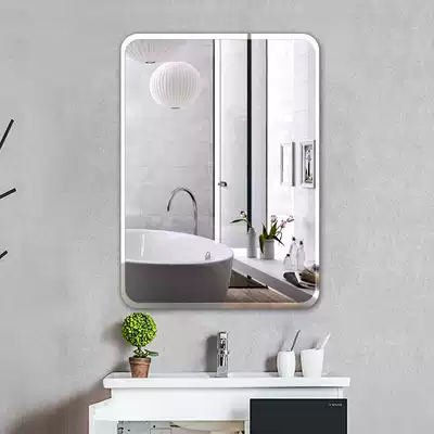Punch-free bathroom mirror frameless adhesive bathroom mirror wall-mounted dressing room wash mirror makeup mirror bathroom mirror