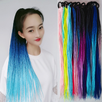African dirty braid ponytail 60cm color gradient braid ethnic wind hidden braid wig trampoline nightclub Hip Hop Street dance