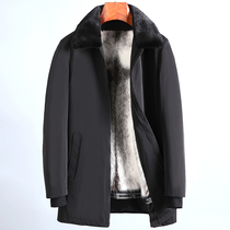 Broken code clearance 2999 whole mink mink liner male parka dress cross mink coat leather coat