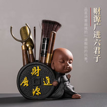 Chinese creative little monk tea ceremony six gentlemen Ebony ebony tea clip Tea Needle tea pen tea spoon tea set accessories set