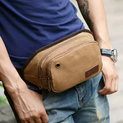 2019 New mobile phone bag male horizontal mobile phone protective cover canvas bag mobile phone running bag male vertical tactical running bag coin wallet
