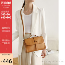 FASHSAY2022 New Summer Head Layer Cow Leather Genuine Leather Soft Leather Diagonal Satchel Bag small crowdsourced 100 lap commuter bag