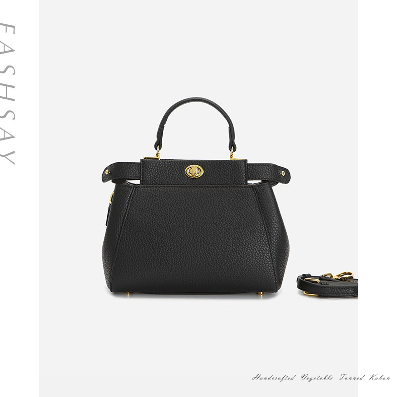 FASHSAY Head Leather Lady Sense Sense Sense Sense Small Small Small Small Handheld Black Bag