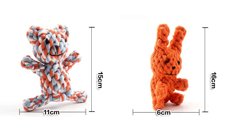 Pet cung cấp đồ chơi chó cắn chó răng hàm đồ chơi teddy tóc vàng hơn gấu động vật dây thắt nút đồ chơi mèo đồ chơi - Mèo / Chó Đồ chơi đồ chơi gỗ cho mèo