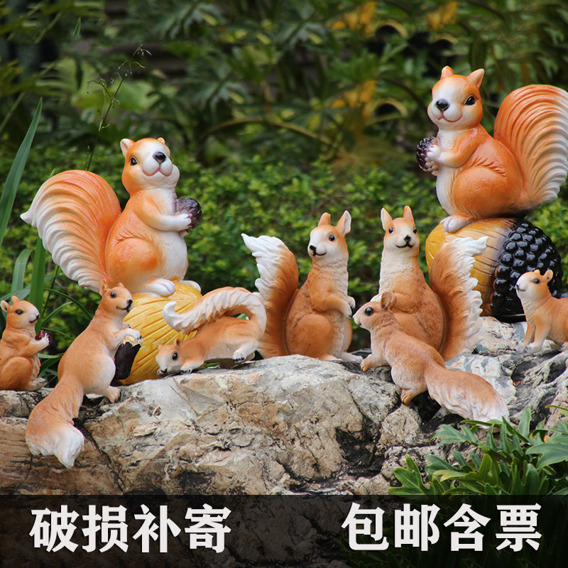 Outdoor simulation small squirrel cute animal model garden decoration garden landscape creative resin handicraft decoration