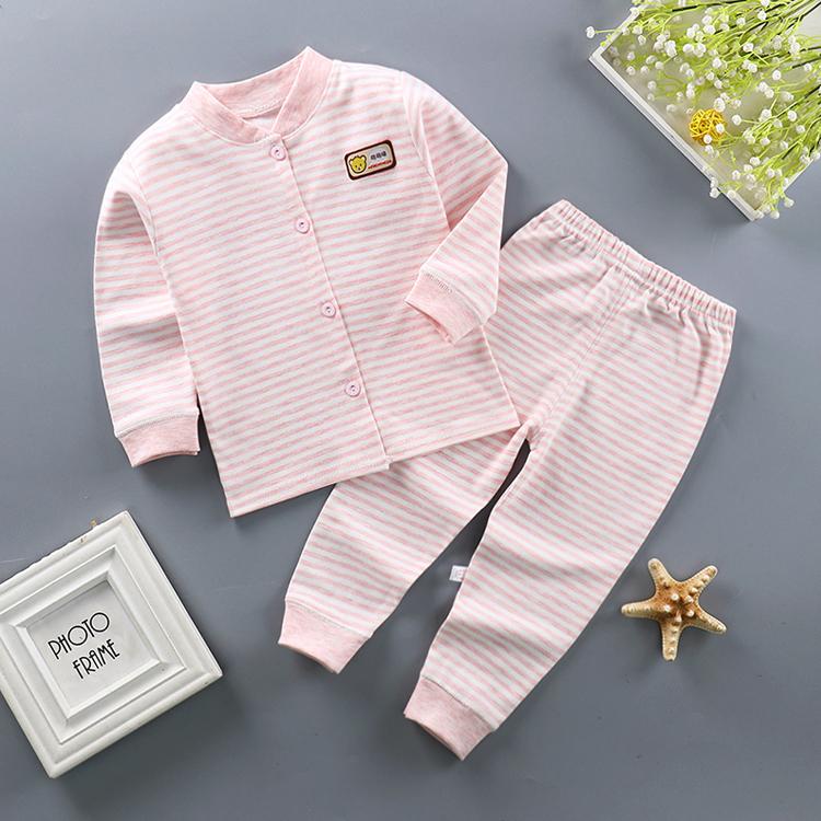Bộ đồ lót cotton cho bé trai mùa thu và mùa đông màu áo len cotton 1 Bộ quần áo ấm cho bé mùa thu 2 hai bộ 3 tuổi áo kiểu cho be gái
