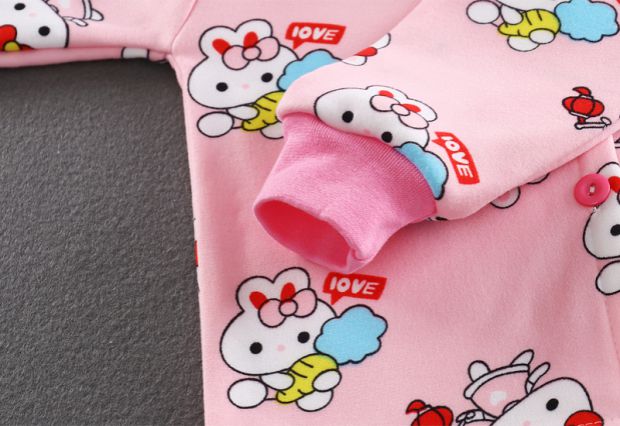 Trẻ em mặc đồ lót trẻ sơ sinh bộ đồ ngủ mùa thu và mùa đông Trẻ em quần áo ấm cộng với quần áo nhung bé trai và quần áo mùa thu đồ bộ cho bé gái 11 tuổi