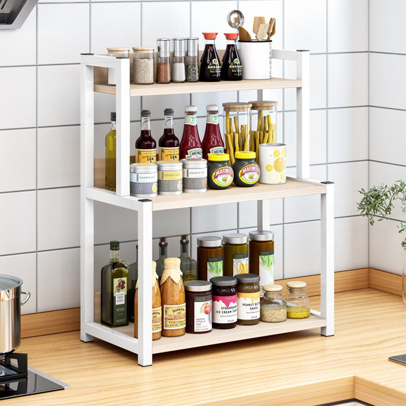 Kitchen Shelve Seasoning Jar Rack Table Noodles Sauce Bottle Jar Condiment Oil Salt Sauce Vinegar Containing shelf supplies Home Grand total