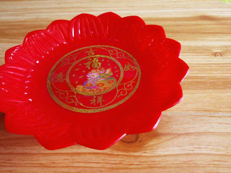 For the Buddha supplies for 7 inch fruit tray fruit for pan Guanyin chaine plate for dishes for a bowl red plastic supply