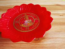 For Buddha supplies For 7-inch fruit plate Fruit plate Guanyin God of wealth plate for plate for bowl Red plastic offering