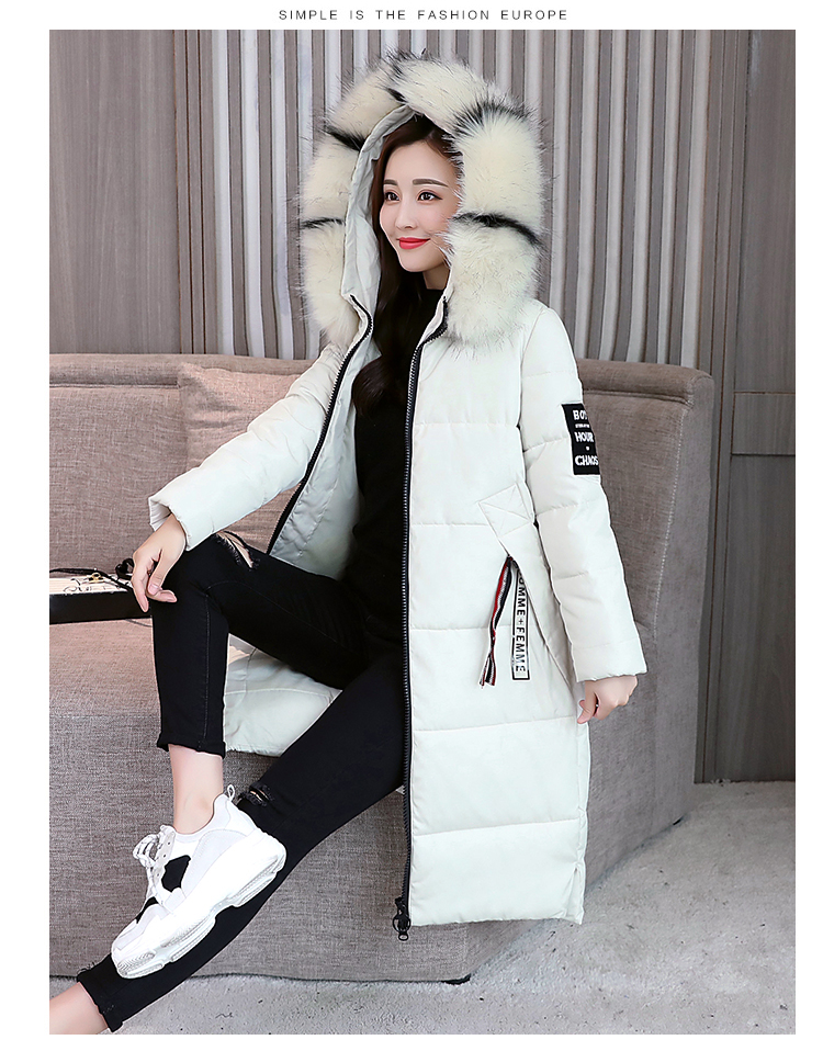 Áo chống mùa mới 2018 áo khoác cotton nữ dài phần mỡ mm cộng với phân bón cộng thêm cỡ lớn xuống bông độn 200 kg áo khoác cotton áo măng tô nữ