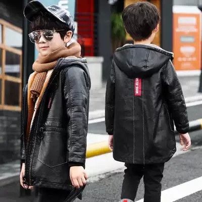 Children's suit boys ' winter clothes 2020 new Western style leather clothes autumn and winter Korean version of the middle and large children plus velvet thick coat tide