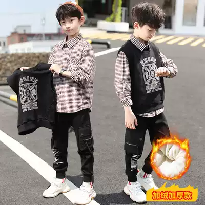 Children's clothing boys autumn suit 2020 new spring and autumn boy foreign school two sets Korean tide