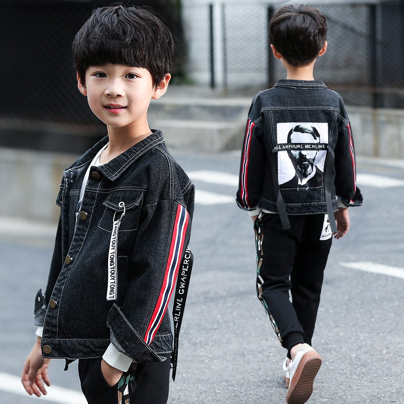 2018 Autumn Clothes Boy Jacket New Children Casual Denim Jacket CUHK Child Casual Sports Jacket Han Edition Tide