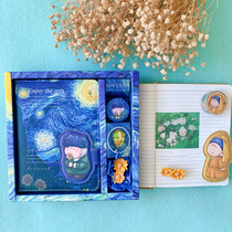 Van Gogh Starry Sky wheat oil painting artist hand account notebook notepad male and female gift student birthday gift