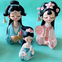 Ancient style costume shop kimono Hanfu girl half body resin girl girl room decoration decoration birthday gift