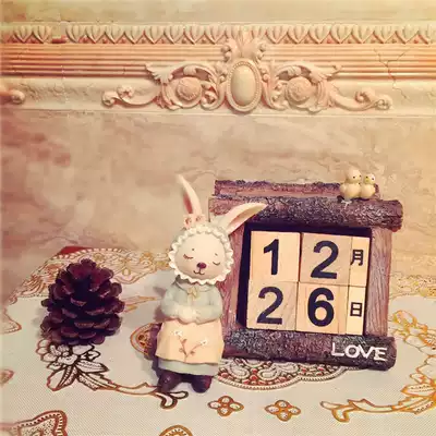 2021 creative pastoral cartoon MISS Rabbit table calendar student gift resin home decoration girl birthday gift