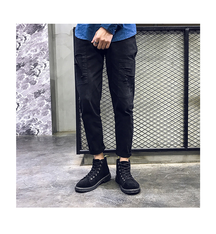 Winter Scrub Martin khởi động nam sinh viên hoang dã trong giày bốt nam Anh gió đen bốt ngắn chelsea boot nam hà nội