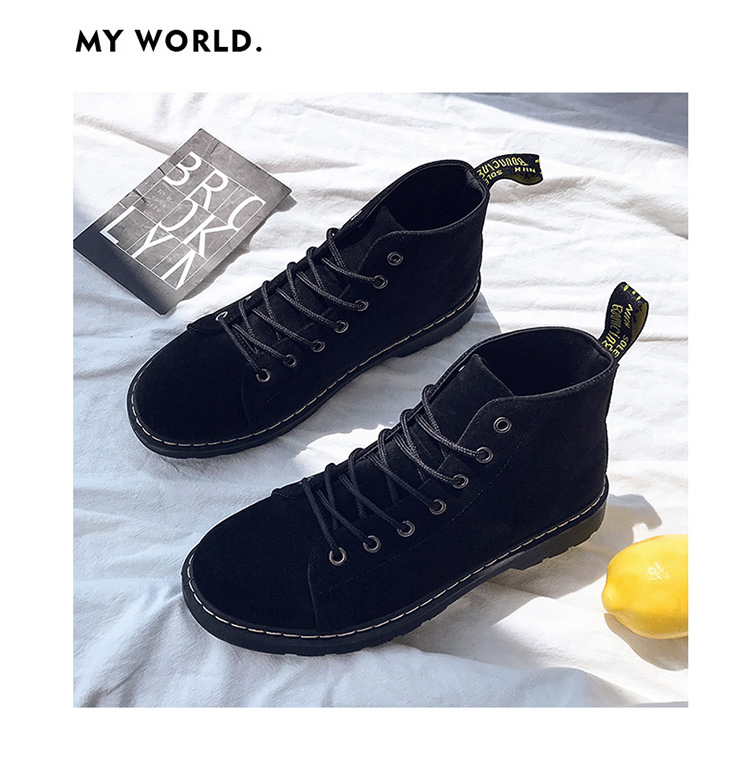 Winter Scrub Martin khởi động nam sinh viên hoang dã trong giày bốt nam Anh gió đen bốt ngắn chelsea boot nam hà nội