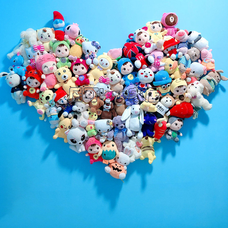 Tikyin Creative Cardiovisual Mesh Mesh Love Doll Wall Fixed Doll Collection of Frame White