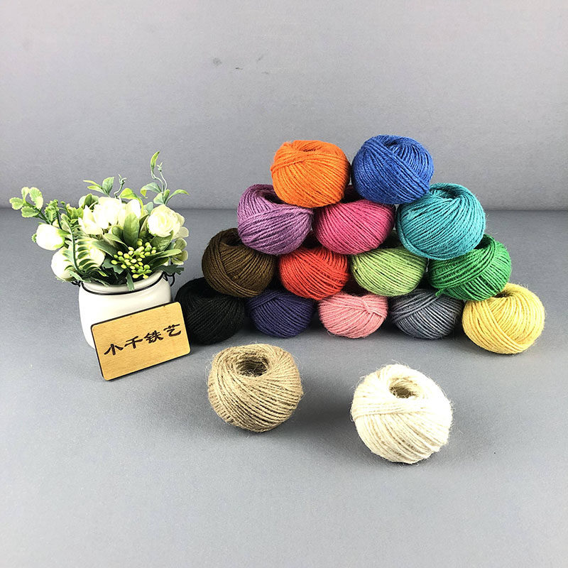 Creative Suspension Grid Hemp Rope Photo Wall Hand Woven Rope Decoration Diy Fine Wool Wire Group Original Hemp Color Rope