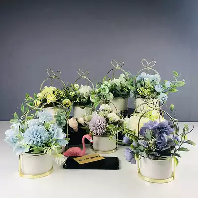 Nordic ins wind creative simulation fleshy potted decoration Home desktop mini plant fake green plant small ornaments