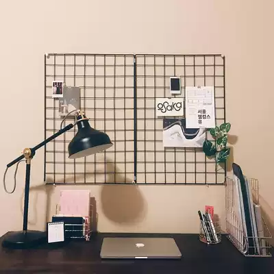 Nordic style girl heart grid photo wall ins doll wall Net red room decoration Wrought iron photo frame pylons ring creation