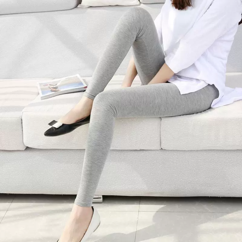 Kích thước lớn mẫu nữ Modal co giãn cotton chín điểm Quần legging nhỏ thời trang phần mỏng bó sát quần skinny quần mùa thu thủy triều - Khởi động cắt