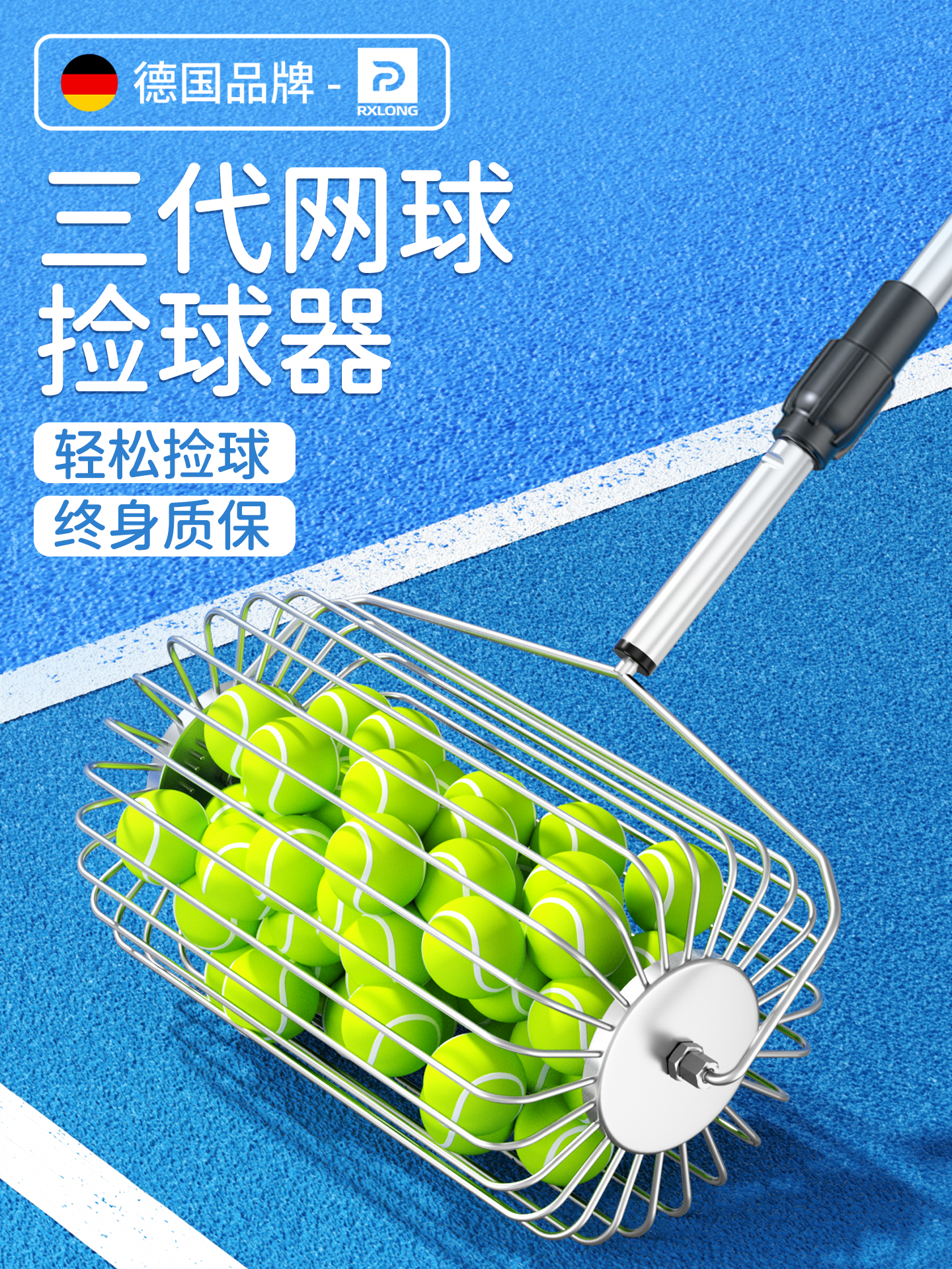 Tennis Ball Picker Portable Roller Ball Picker Magic Tool Portable Storage Collection Automatic Pickup for Table Tennis and Golf