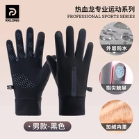 Мужчины-черный [теплый и ветрозащитный/водонепроницаемый сенсорный экран/теплый флис с возможностью хранения тепла]