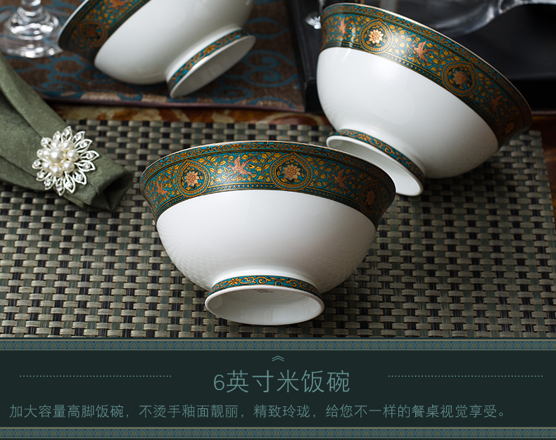 Ou ipads porcelain tableware suit 10 dishes home dishes suit Korean I and contracted style of tangshan porcelain