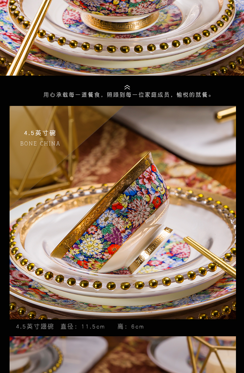 Tangshan ipads porcelain tableware suit dishes European - style 10 people with dish bowl suit western - style porcelain tableware suit the dishes