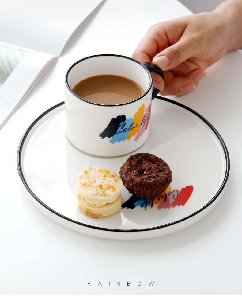 Mark cup Nordic coffee cups and saucers creative office glass ceramic cup a cup of milk for breakfast cup cup suits for
