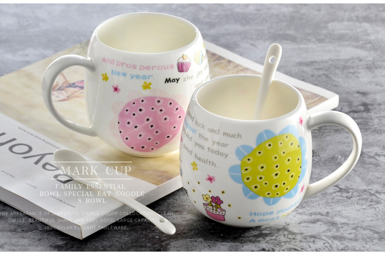 Porcelain show the source of creative mark cup glass ceramic cup couples lovely ipads China cups of coffee cup of milk a cup of tea cups