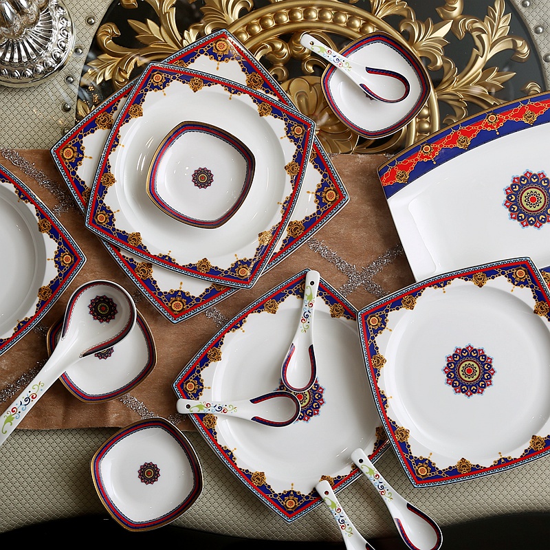 High quality western amorous feelings six ipads porcelain tableware suit dishes household gifts special dishes American style